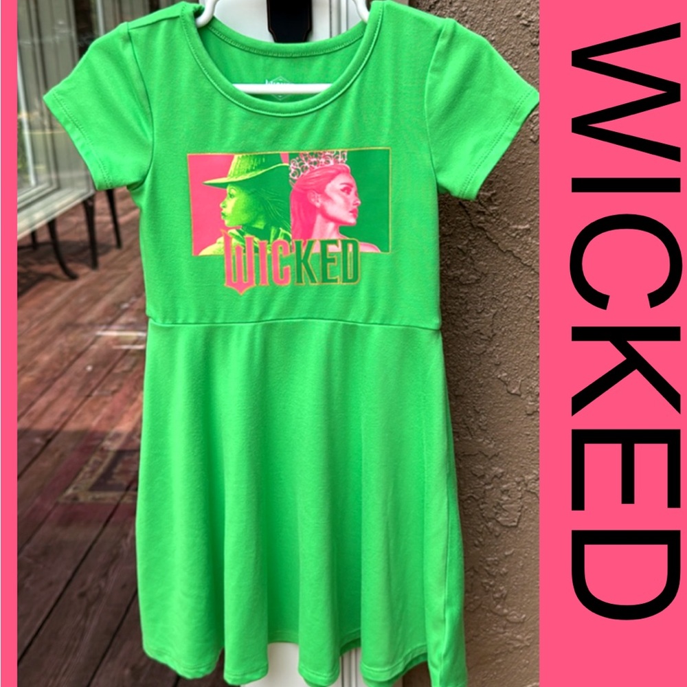 🧙WICKED GIRLS GREEN SKATER DRESS~ ELPHABA & GLENDA ~ Sz 3T
